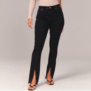 A+F The Skinny High Rise Curve Love Edgy Goth Split Hem Jeans